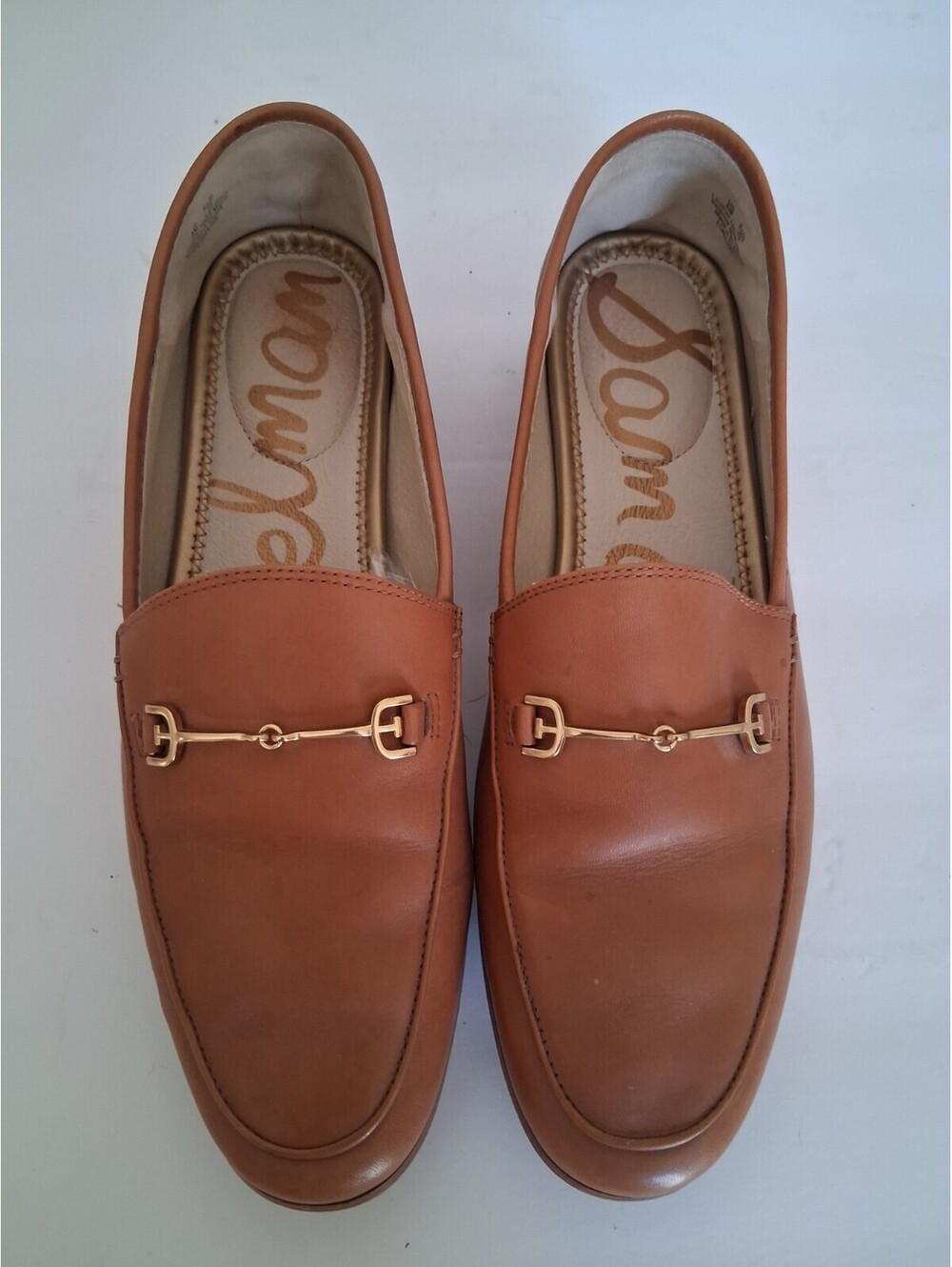 Sam Edelman Women's Cognac Brown Loraine Bit Leather Loafer, Size 9M
